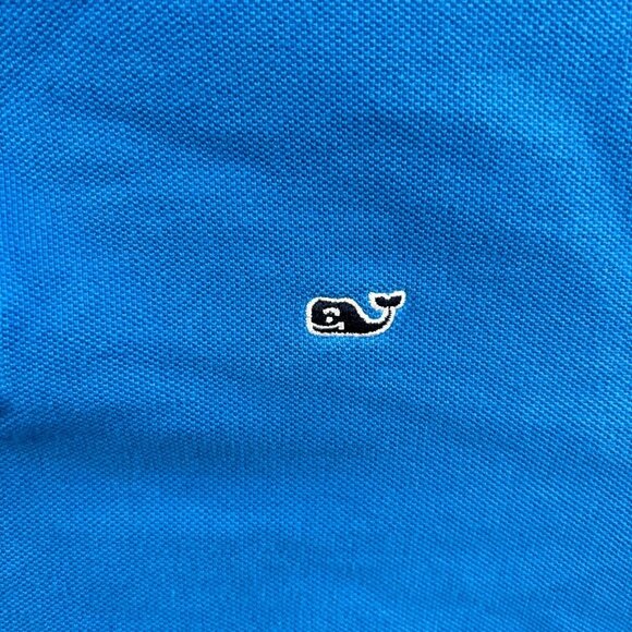 Vineyard Vines Boys Polo Shirt Extra Large 18 Blue Pique Pullover Short‎ Sleeve - Picture 3 of 9